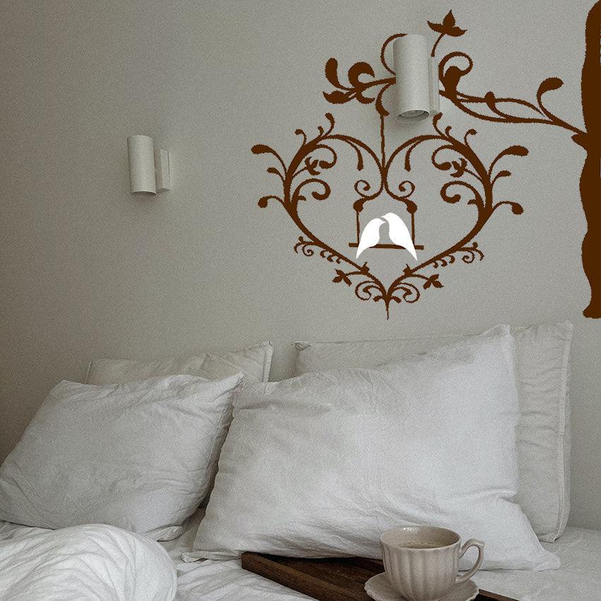 Love Birds on Swinging Heart | Love Birds | Wall Art Studios UK