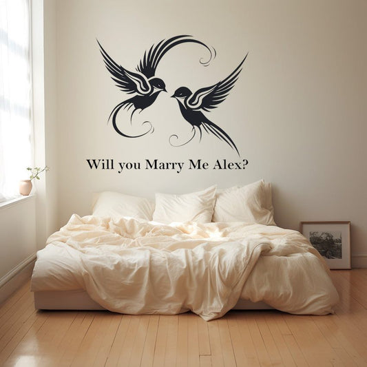 Will you marry me birds | marry | Wall Art Studios UK