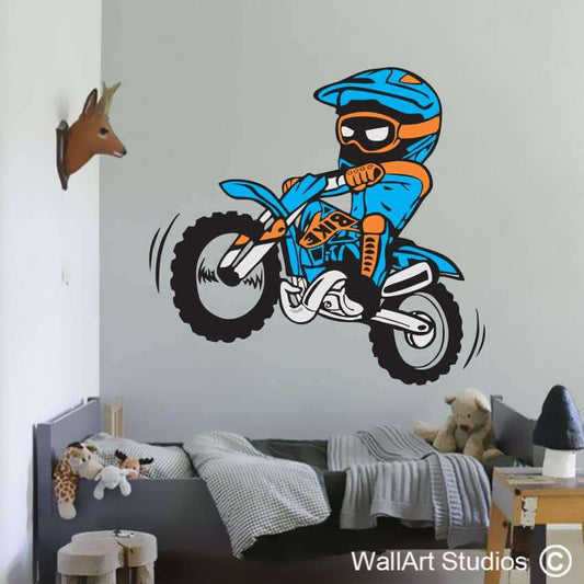 Junior Motor Cross Biker Wall Art Stickers | Junior Motor Cross Biker Wall Art Stickers | Wall Art Studios UK
