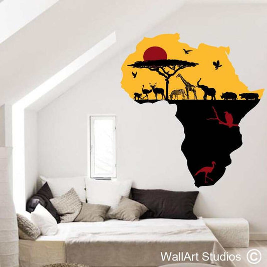 Africa Safari Animal Wall Art Decal | Africa Safari Animal Wall Art Decal | Wall Art Studios UK