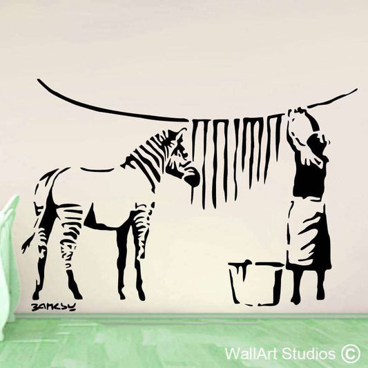 Banksy Wall Decals - Zebra Stripes | Banksy Zebra Stripes Wall Stickers | Wall Art Studios UK