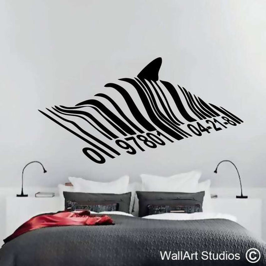 Banksy Wall Decals | Barcode Shark Wall Sticker | Wall Art Studios UK