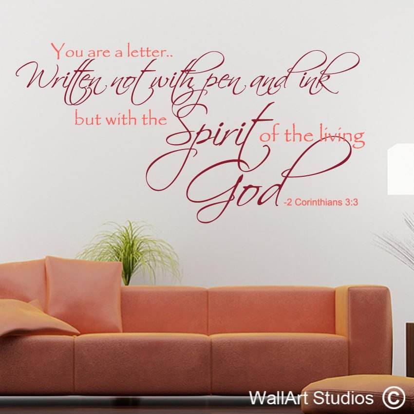 2 Corinthians 3:3 Wall Art Decals | 3 Wall Art Decals | Wall Art Studios UK