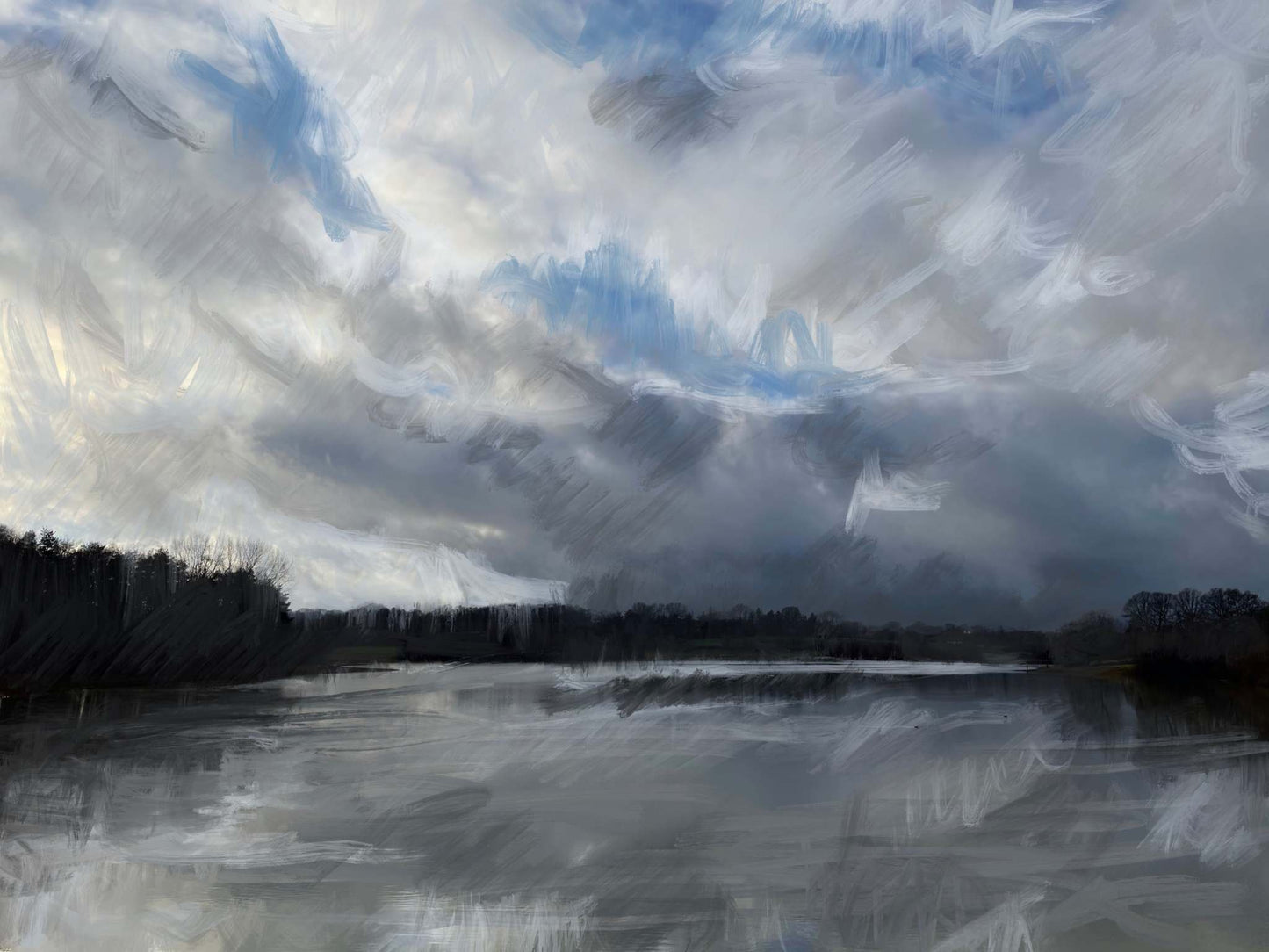 Reservoir on a Blustery Day | Blustery Day | Wall Art Studios UK