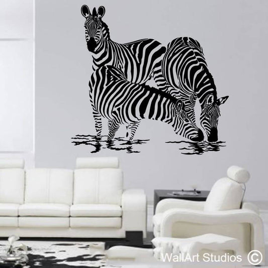 Zebras at the Waterhole | Zebras | Wall Art Studios UK