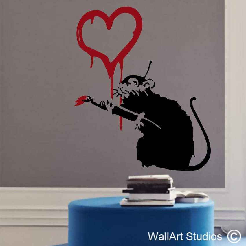 A Banksy Love Rat wall sticker.