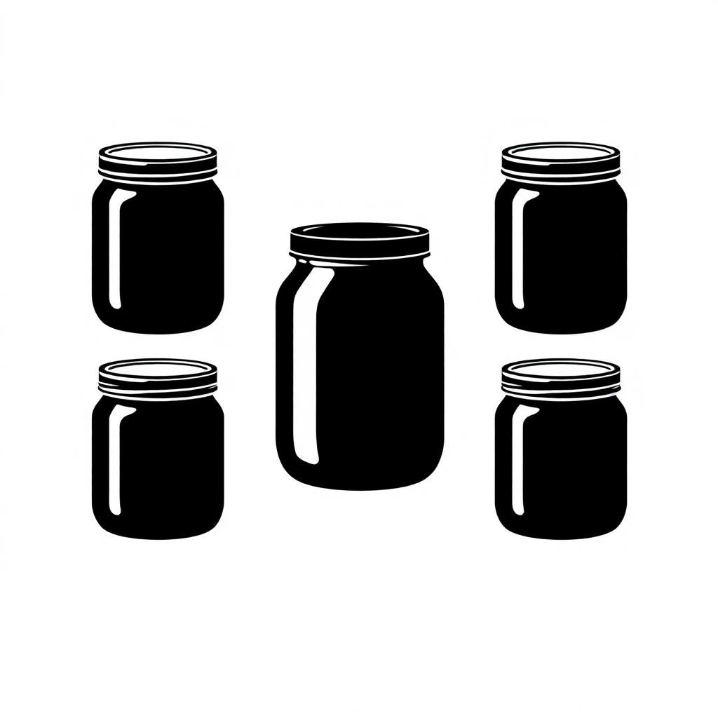 AI Generated Decal: 5 jam jars