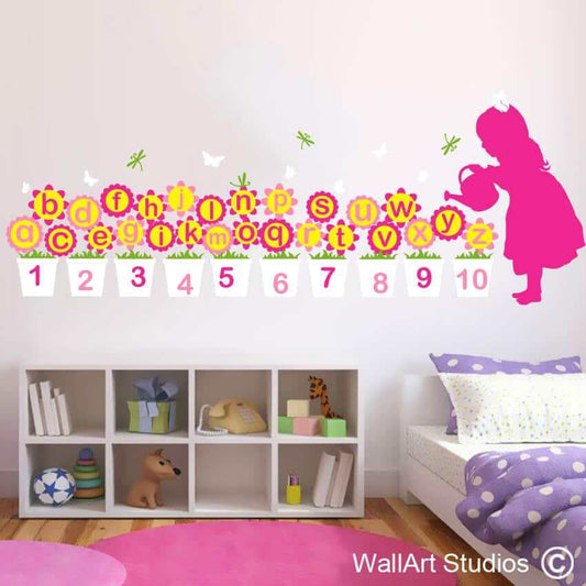 Alphabet Mary Quite Contrary Educational Wall Decal | Contrary Educational Wall Decal | Wall Art Studios UK