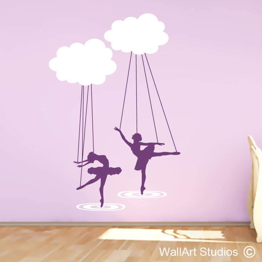 Ballerina Cloud Puppets Wall Art Stickers | Ballerina Cloud Puppets Wall Art Stickers | Wall Art Studios UK
