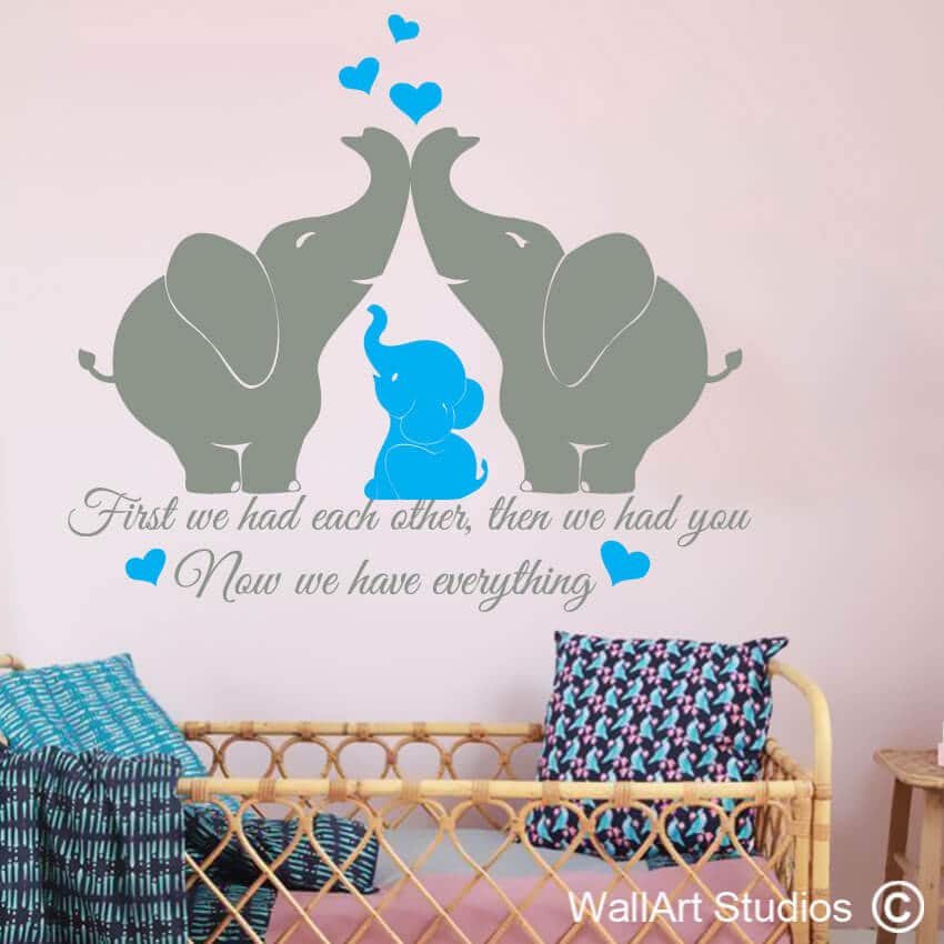 Elephants Nursery Wall Sticker | Elephants Nursery Wall Sticker | Wall Art Studios UK