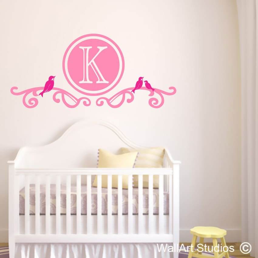 Initial Scroll Wall Art Stickers | Initial Scroll Wall Art Stickers | Wall Art Studios UK