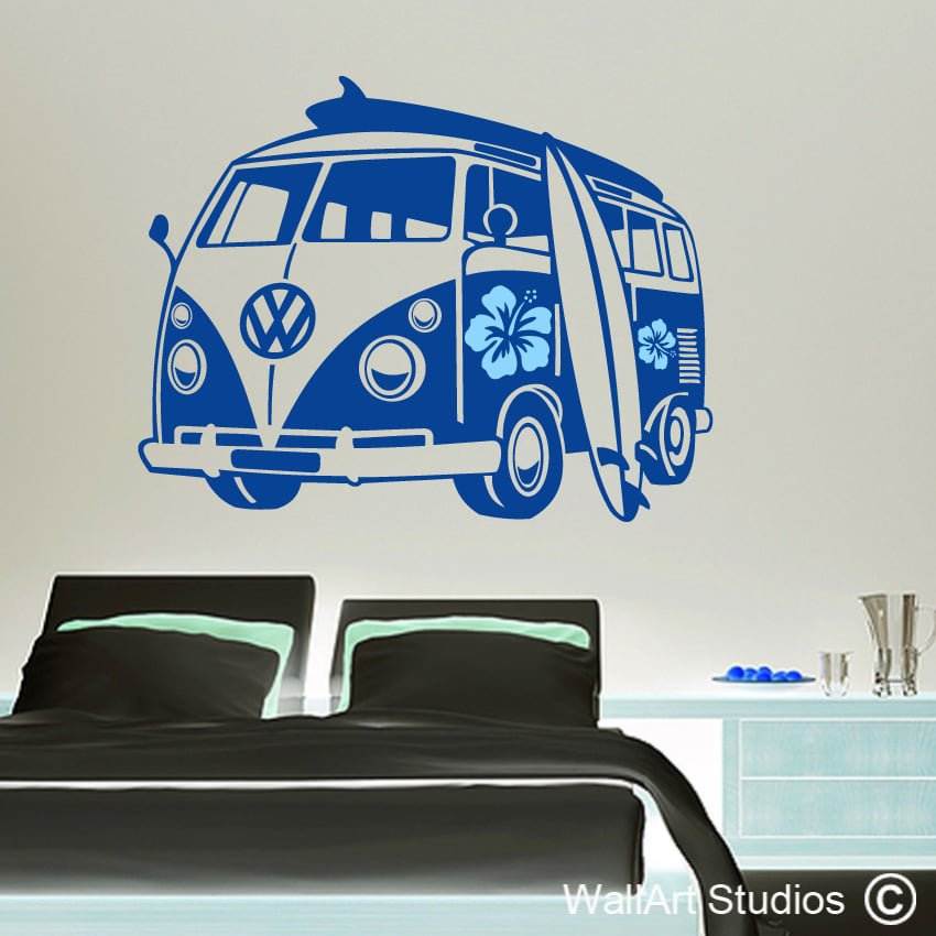 Surfer Kombi Wall Art Stickers