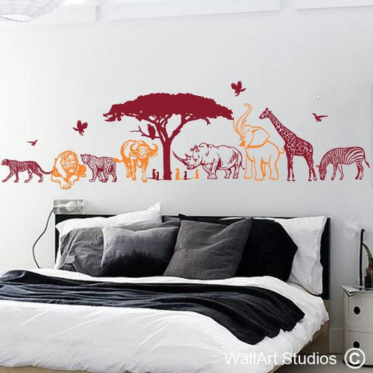 Big 5 Africa Safari Animals Wall Decal | Big 5 Africa Safari Animals Wall Decal | Wall Art Studios UK