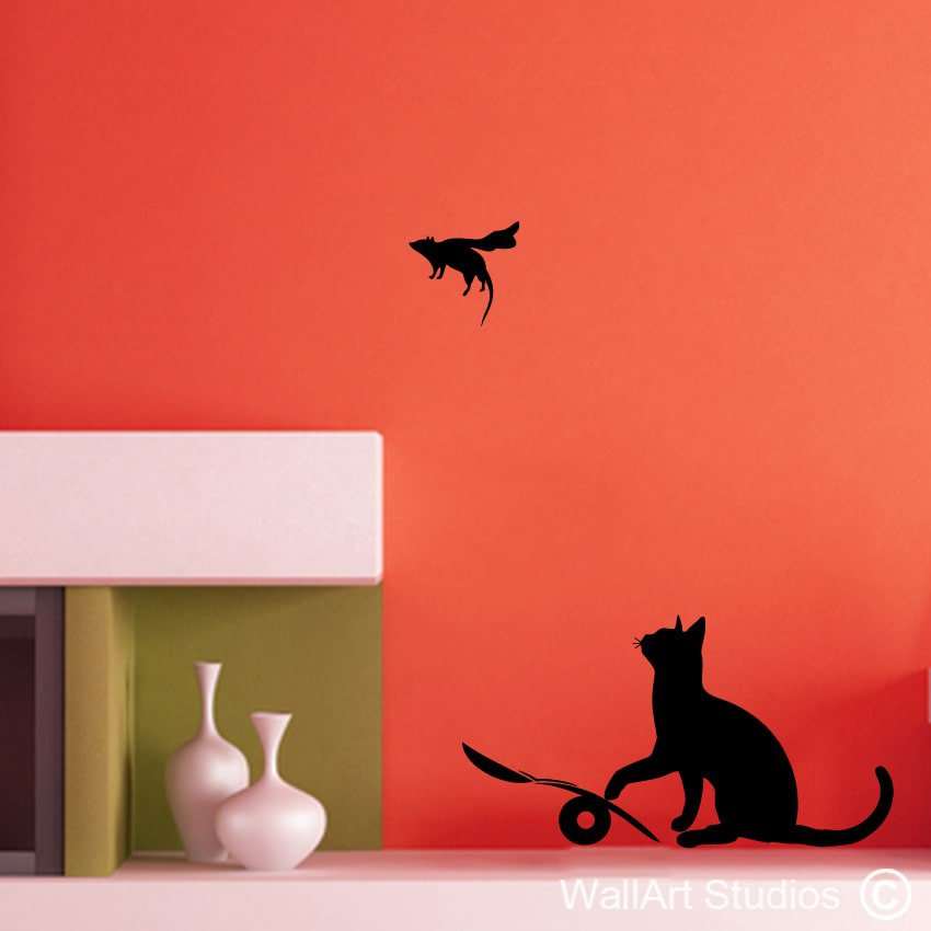 Cat & Mouse Wall Art Sticker