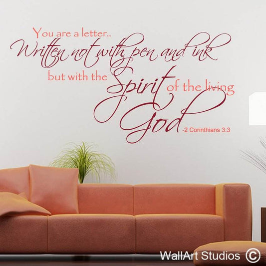2 Corinthians 3:3 Wall Art Decals | 3 Wall Art Decals | Wall Art Studios UK