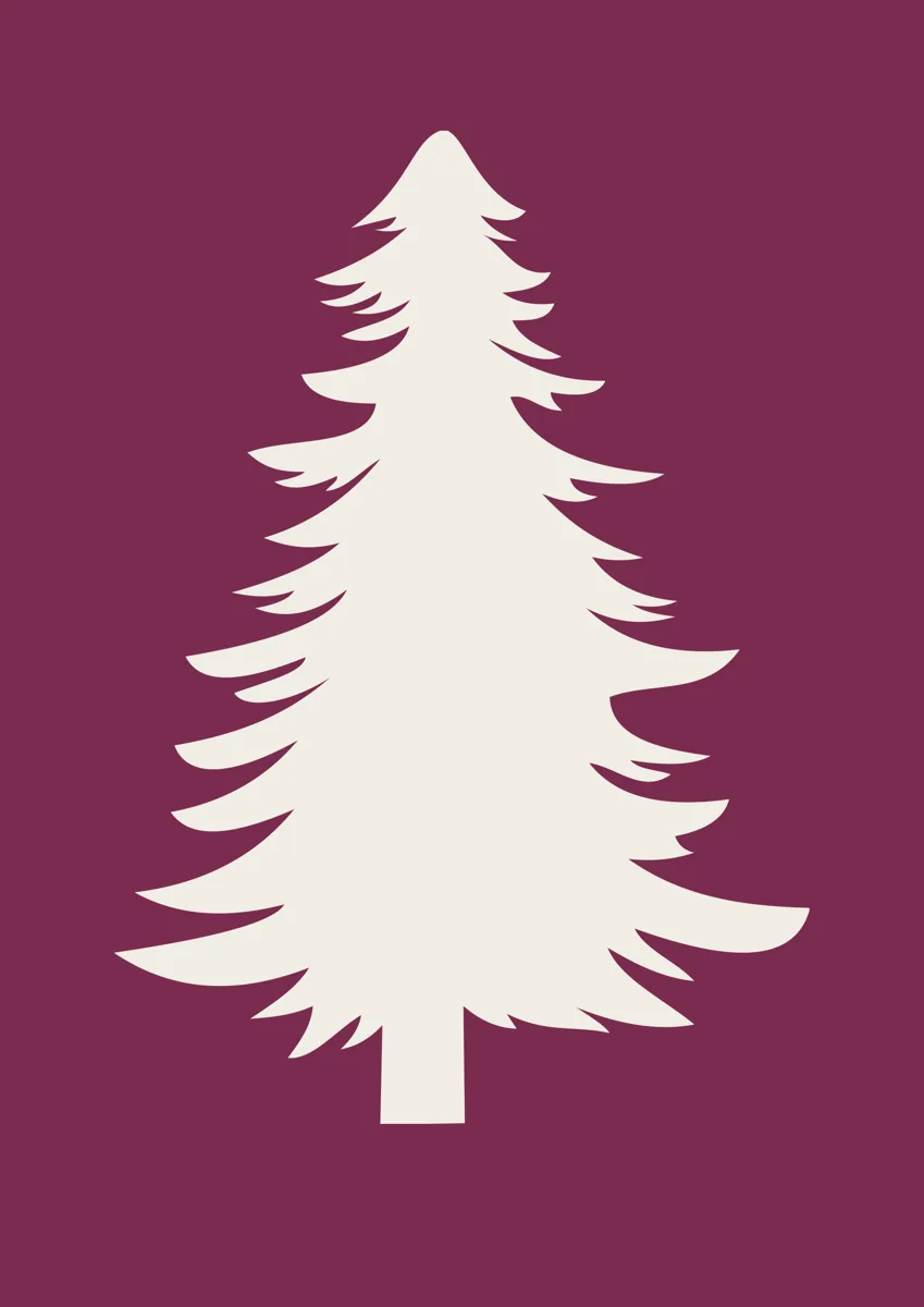 Solid silhouette of a traditional fir Christmas tree