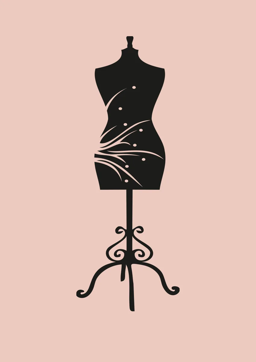 Vintage dressmaker dummy on a decorative stand