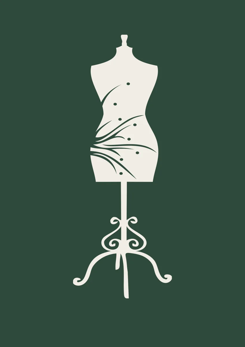 Vintage dressmaker dummy on a decorative stand