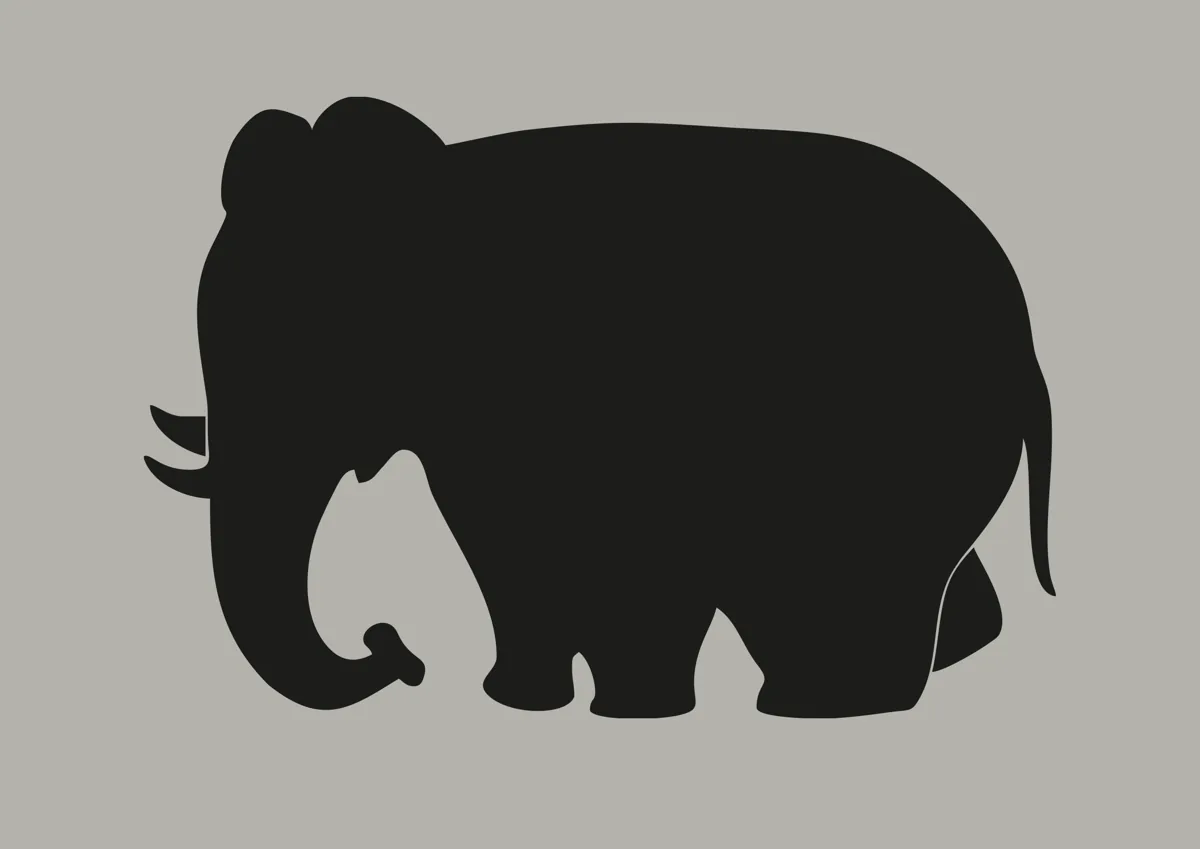 Solid silhouette of an elephant