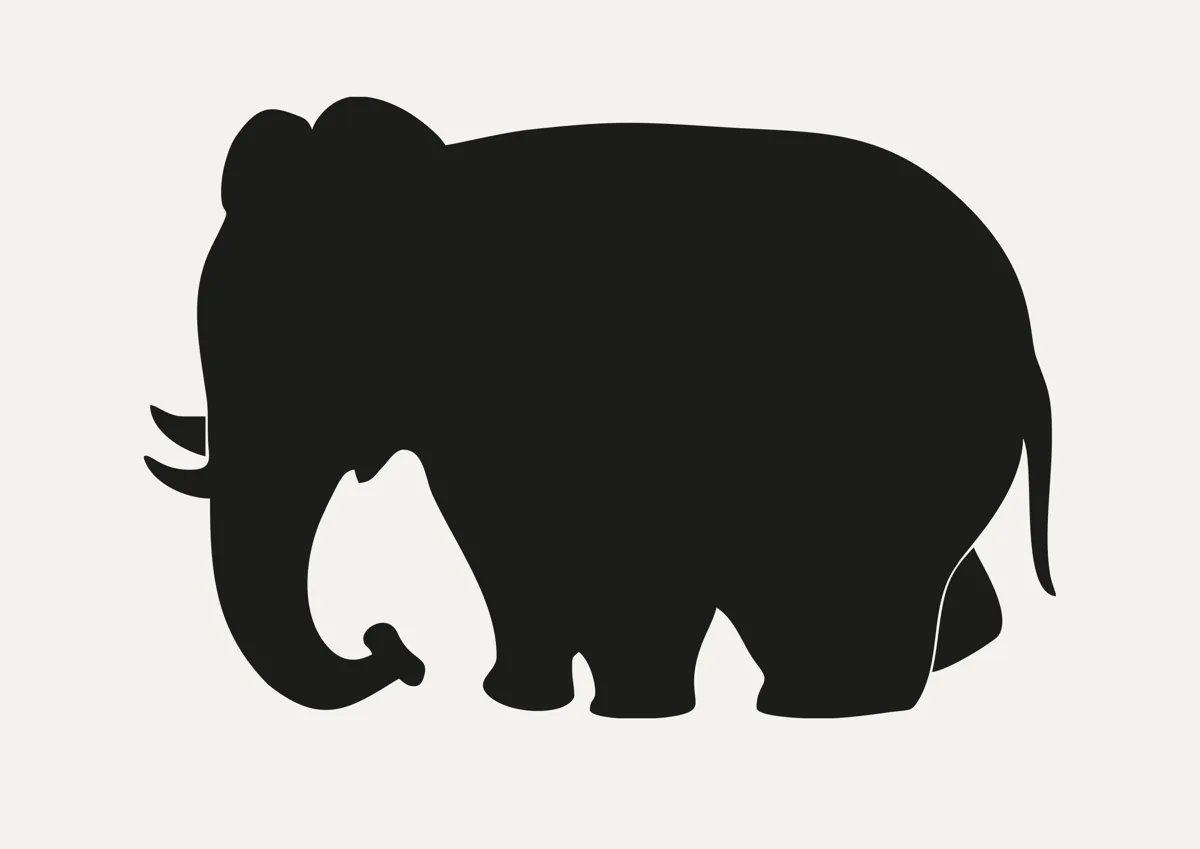 Solid silhouette of an elephant