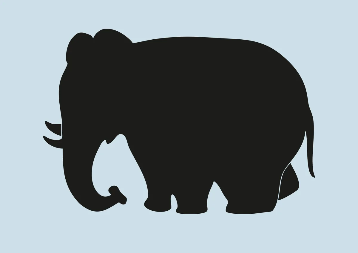 Solid silhouette of an elephant