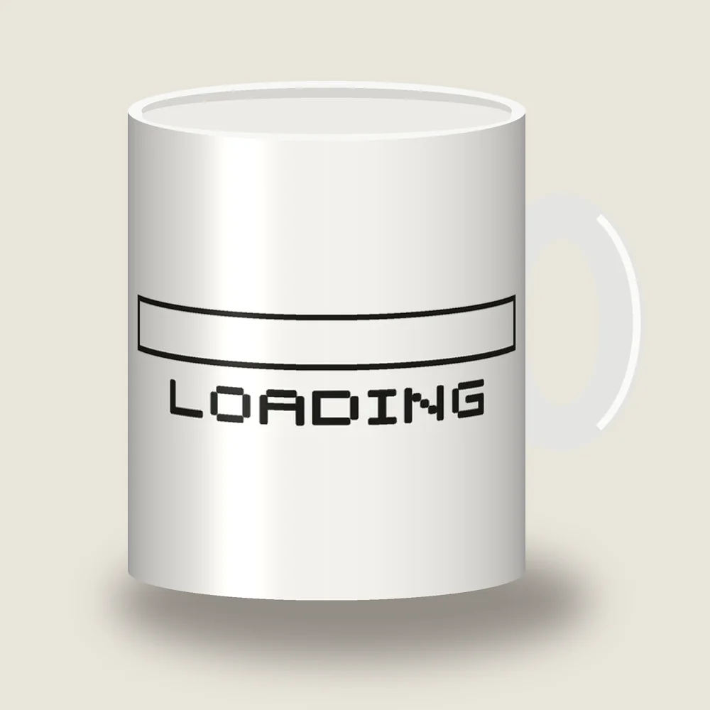 Loading bar graphic on a mug