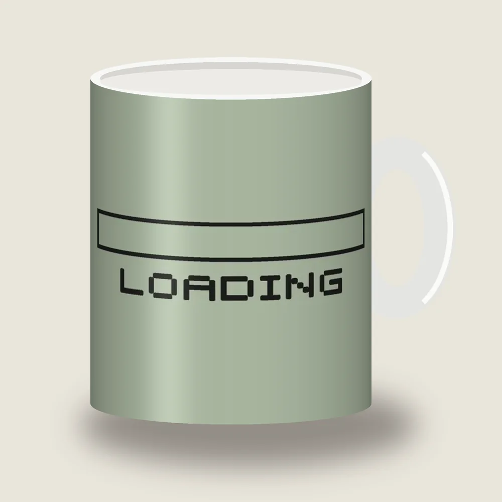 Loading bar graphic on a mug