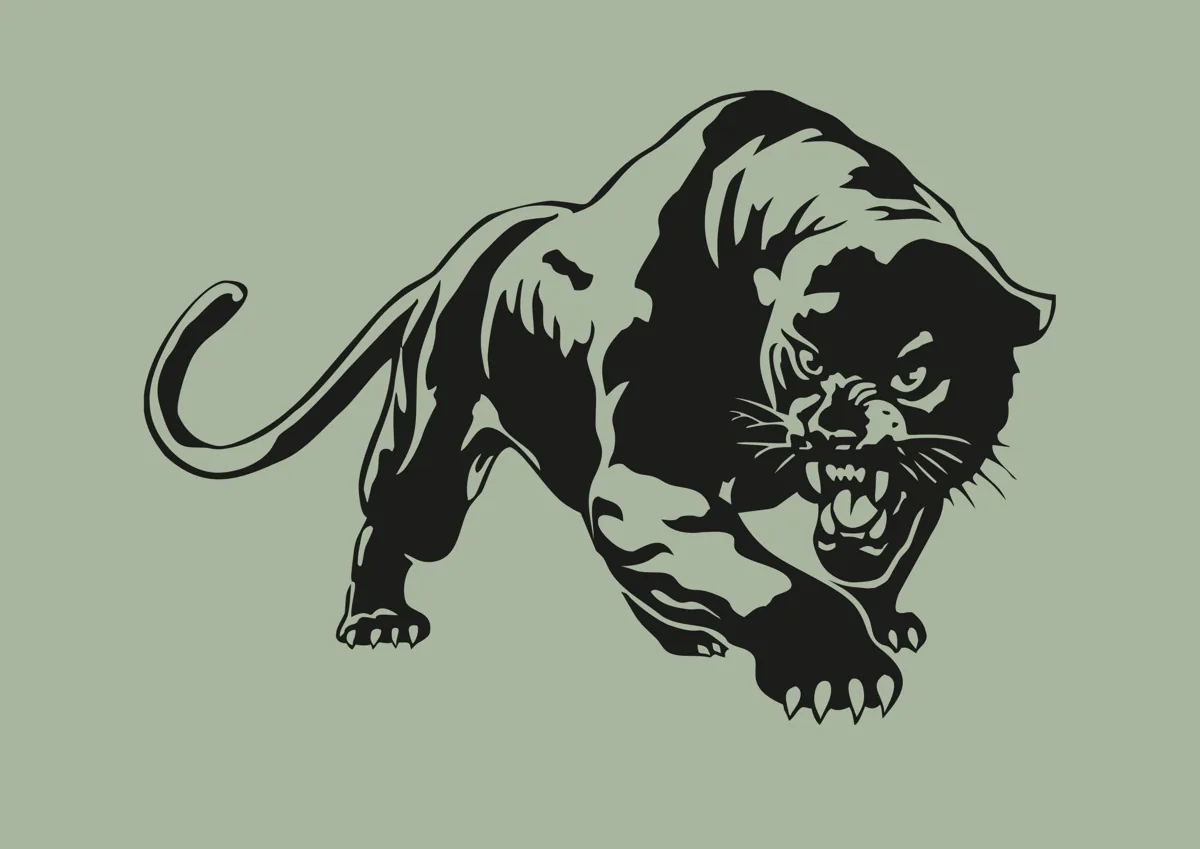 Panther prowling, detailed illustration