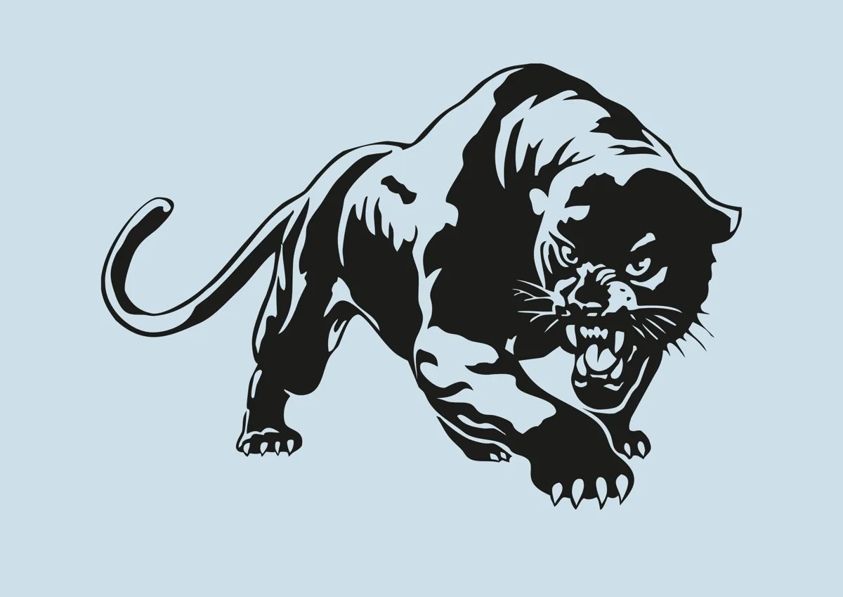 Panther prowling, detailed illustration