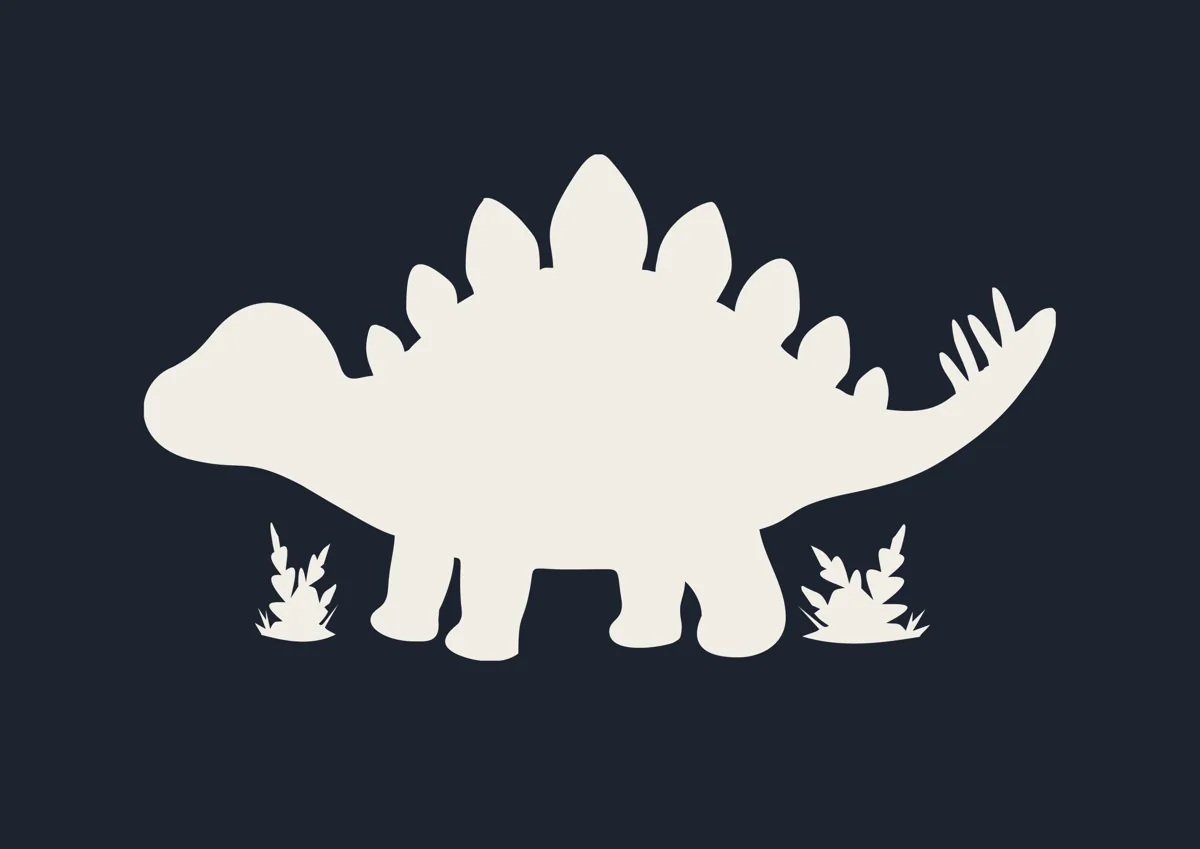 Stegosaurus dinosaur silhouette with back plates and spiked tail