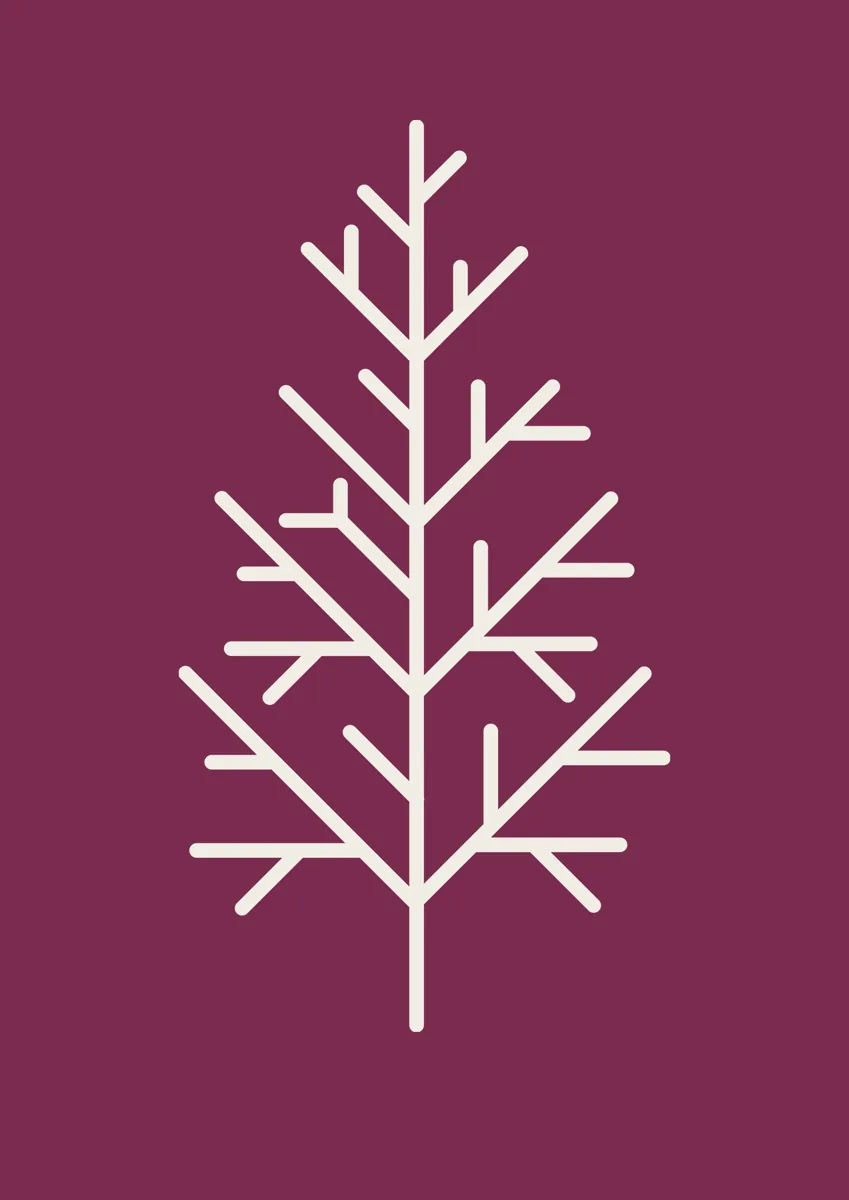 Minimal Christmas tree drawn with straight-line branches