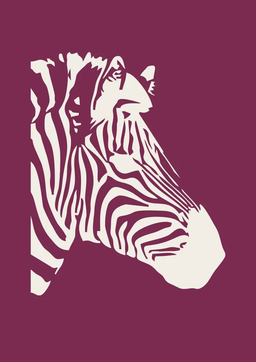 Close-up of a zebra head with bold stripes