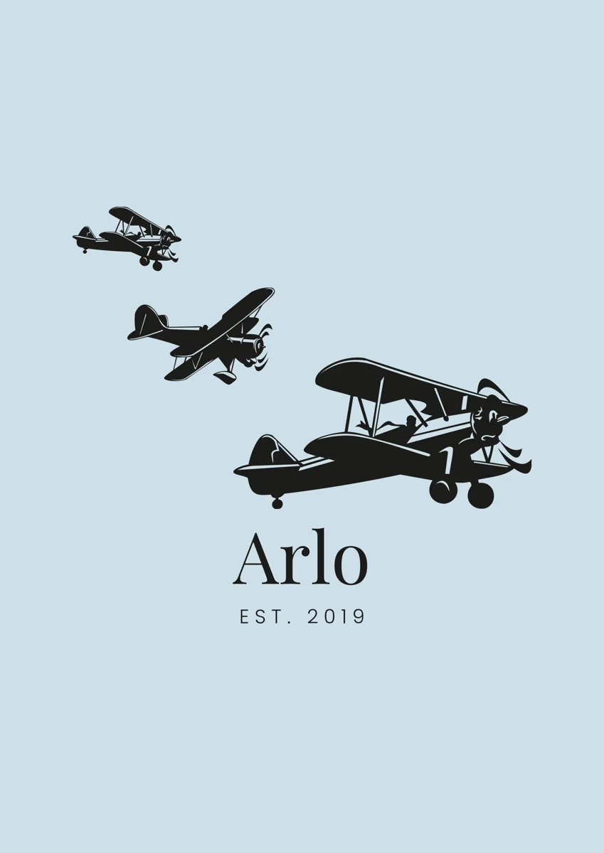 Three vintage biplanes flying, silhouette
