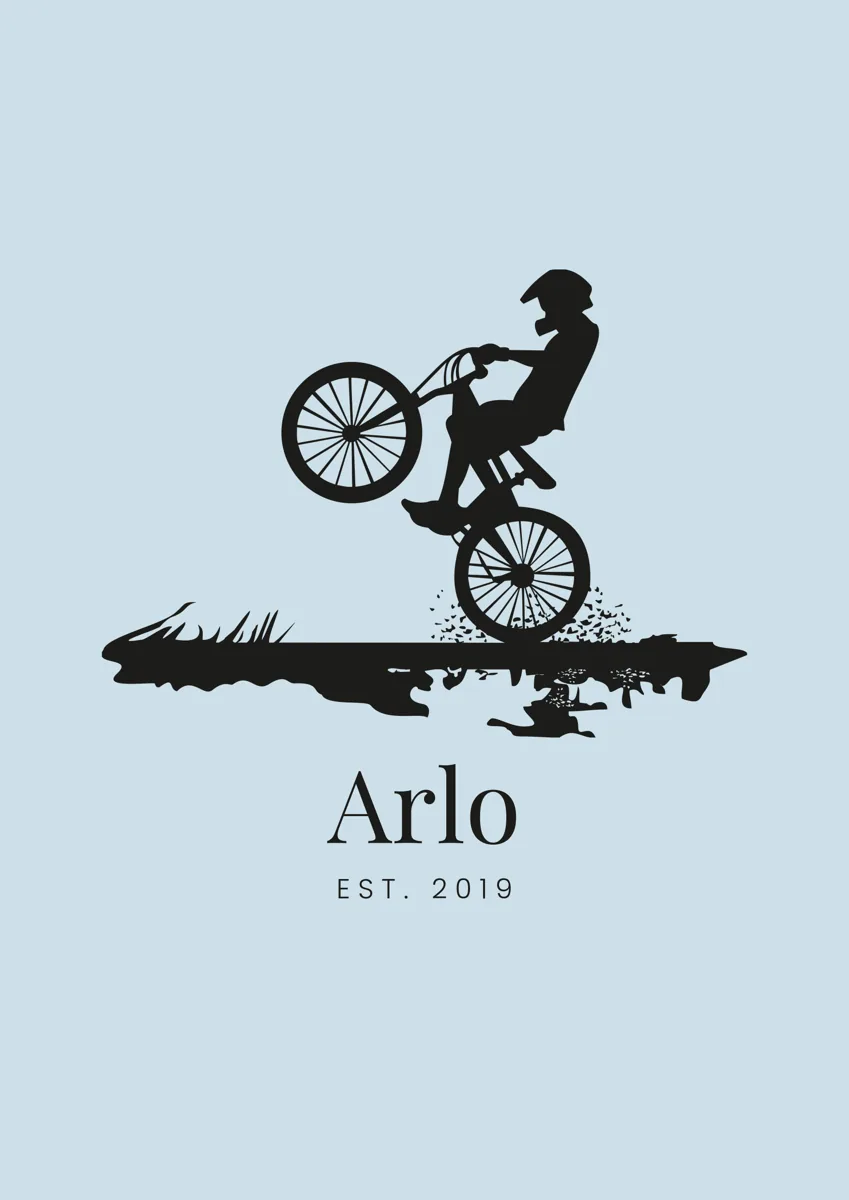 BMX rider jumping in the air, silhouette