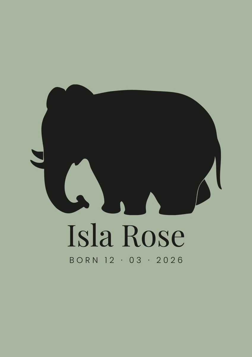 Solid silhouette of an elephant